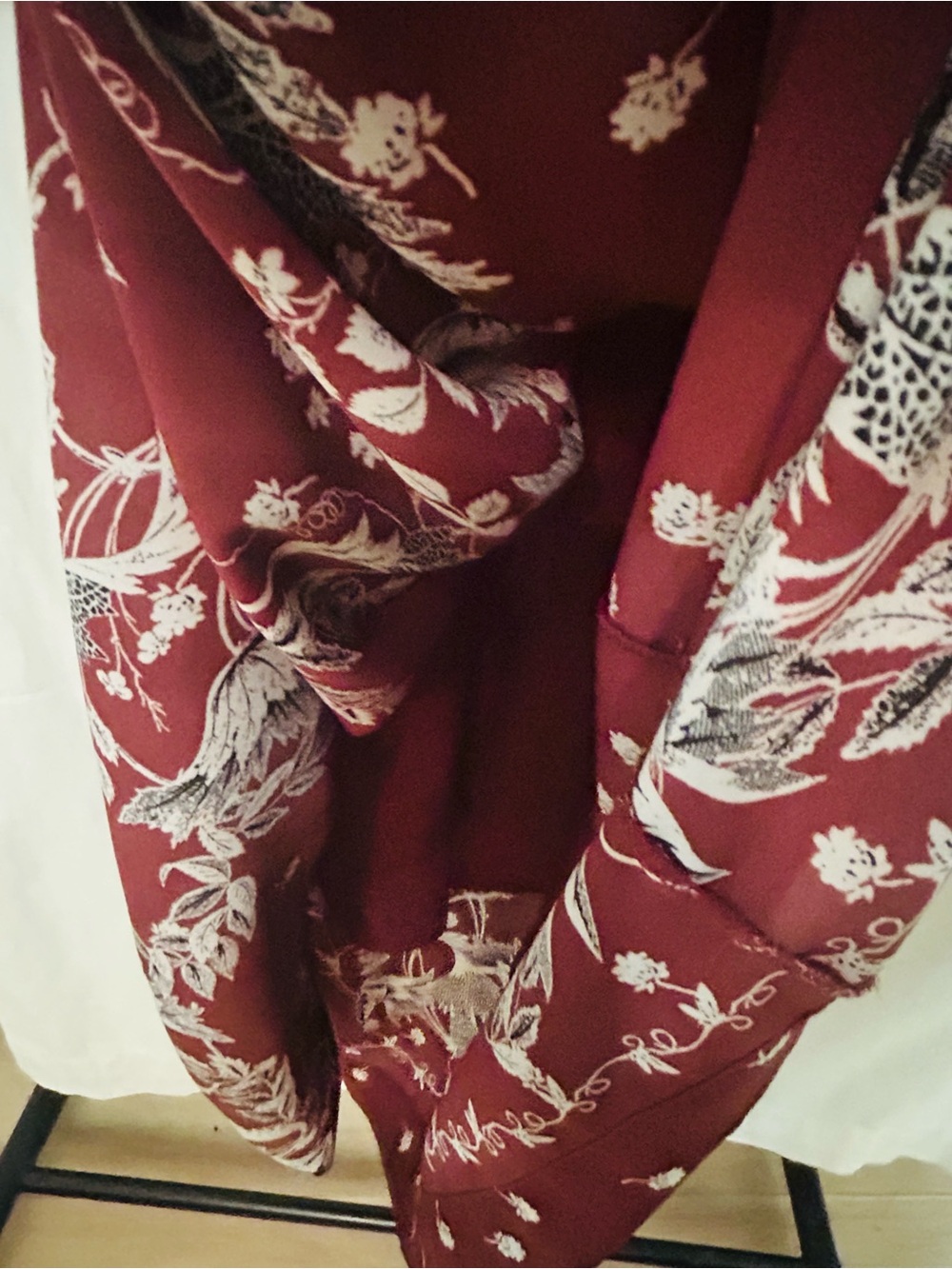 Max Studio NWT w/ defects Boho Burgundy Floral Long Sleeve Maxi Dress - Picture 10 of 11